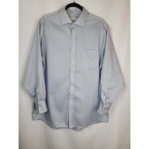 Michael Kors Mens Non Iron Button Up Dress Shirt Light Blue Sz 17 32/33